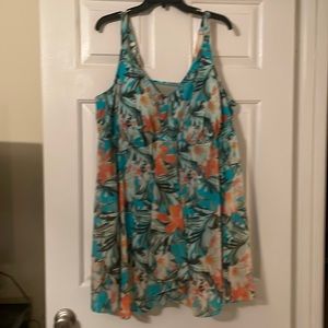 Catherine’s gently used swimsuit. One piece underneath with dress. Sz. 28W
